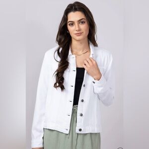 Thread & Supply Women's Classic White Denim Jacket Oversized Size XS Small